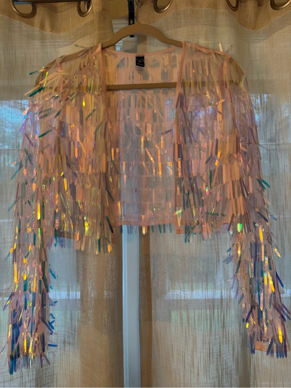 Windsor Iridescent Pink Sequin Fringe Top